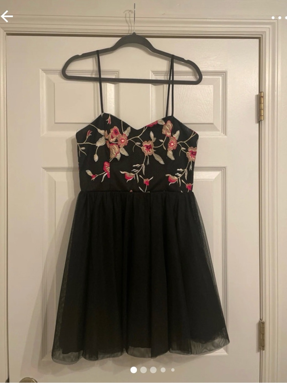 Black Floral Embroidered women’s cocktail Dress